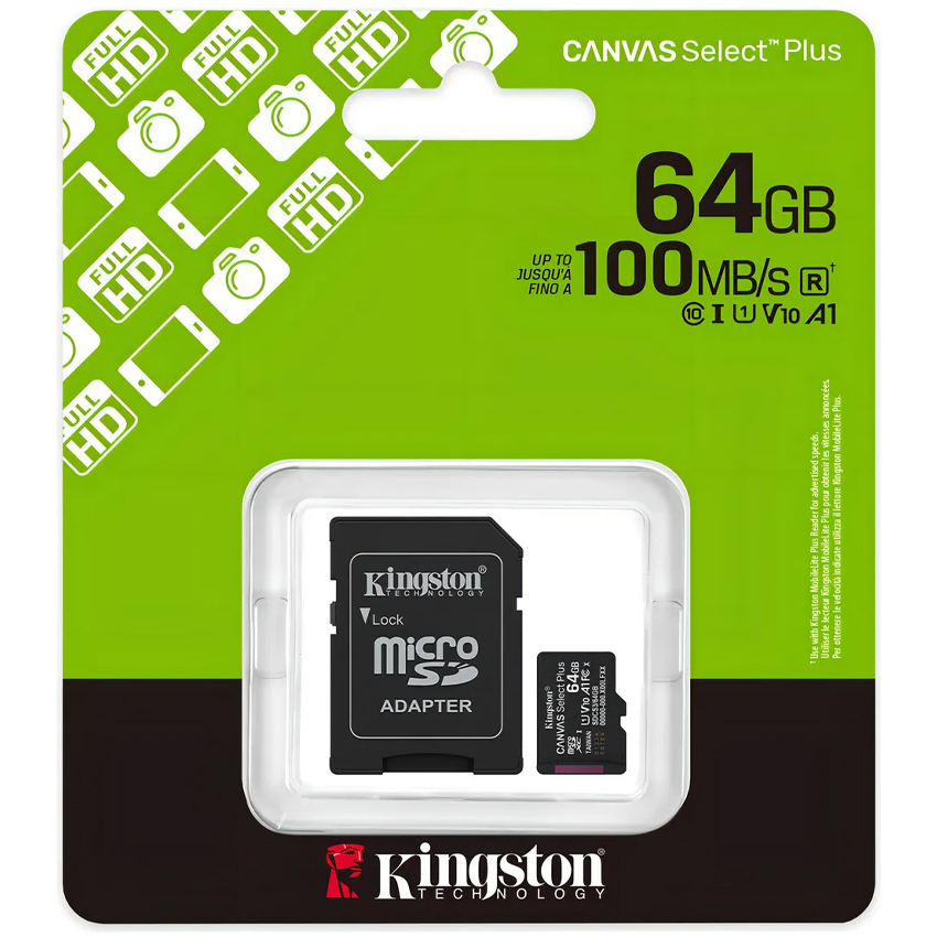 Micro Sd 64Gb Kingston Canvas S Plus Cl Gen3